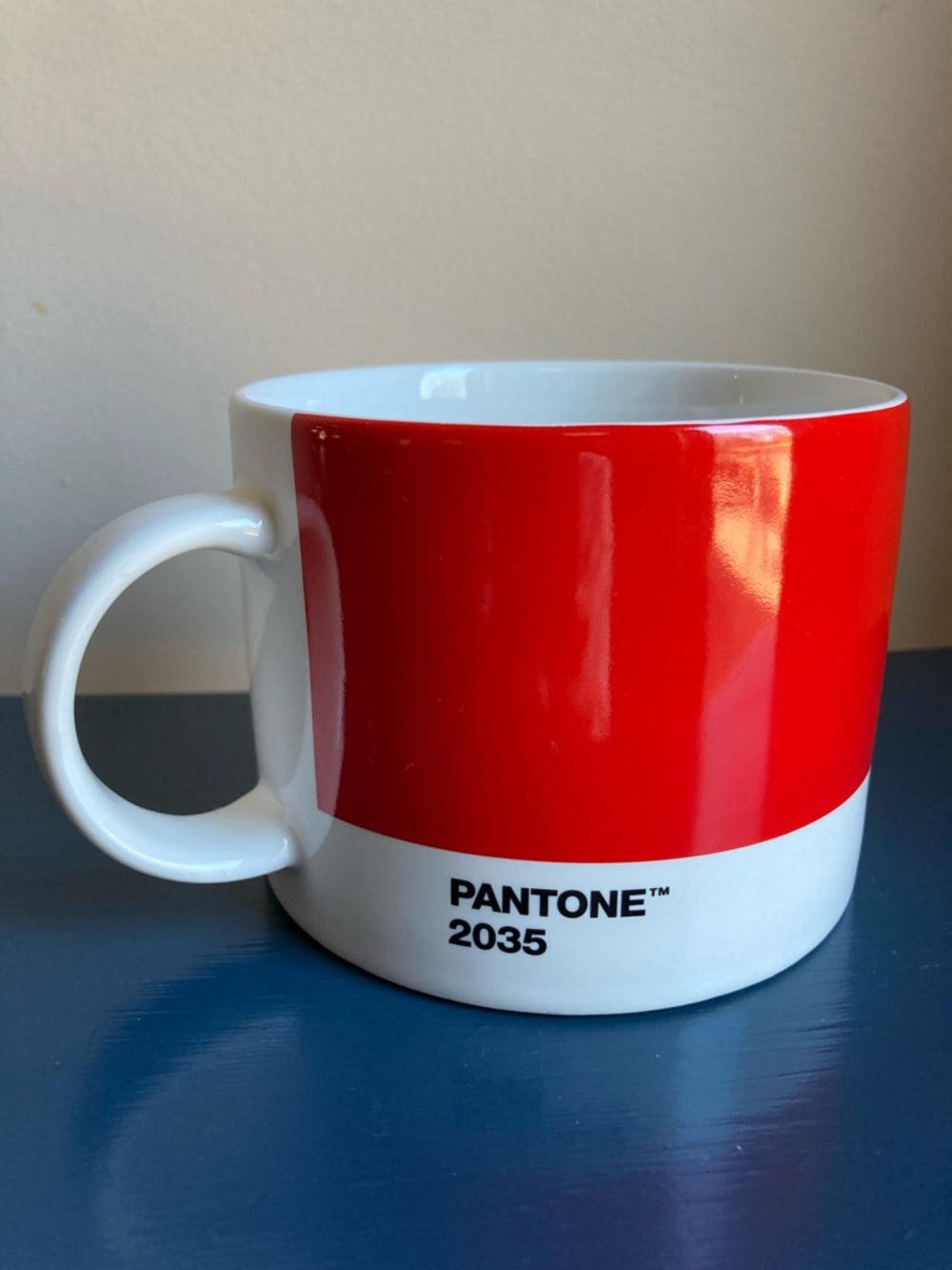 Pantone 2035 Red Accent Ceramic Mug Handmade in Thailand 2017